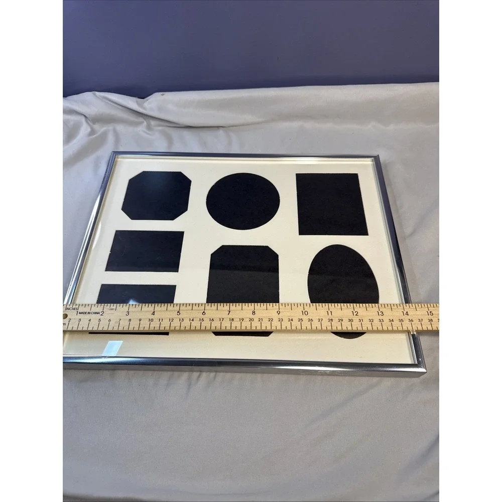 Vintage Silver Chrome Multi-Opening Collage Picture Frame with 7-Window Mat